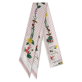 Mulberry Riverside Floral Skinny Scarf, Blossom Pink